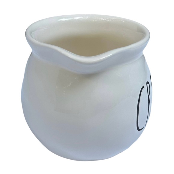 Rae Dunn CREAM Creamer Pitcher White Black Large Letters Dimples NWT 2017 OG - Picture 6 of 11